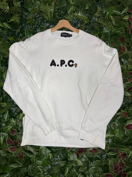 Crewneck Bape X A.P.C. Milo white