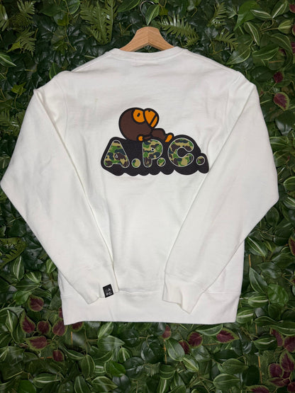 Crewneck Bape X A.P.C. Milo white